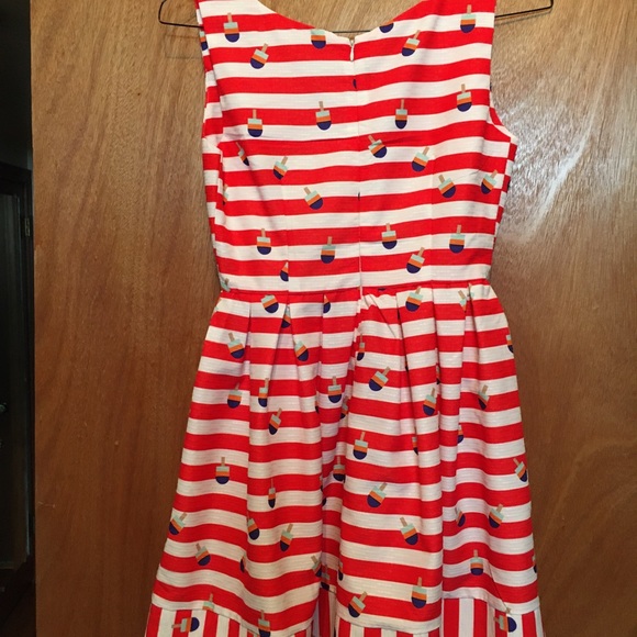 Kling Red & White Stripe summer dress with colorful popsicle print retro pinup - Picture 9 of 16